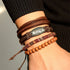 Lederarmbänder Set Gecko braun Holzperlen Modeschmuck unisex
